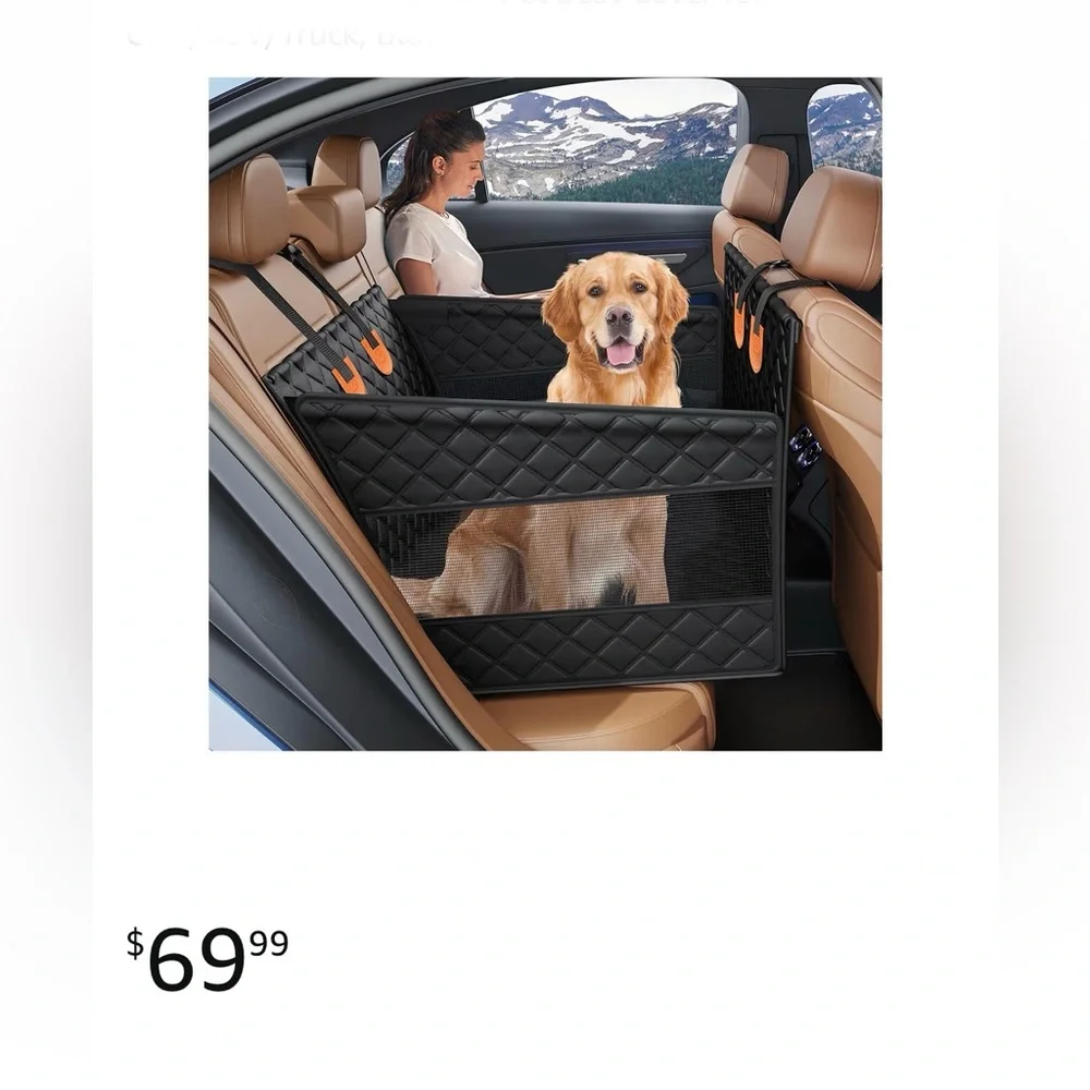 Foldable Puppy🐶Back Seat Extender w Hard Bottom for Dogs🐕Up to 50 lbs